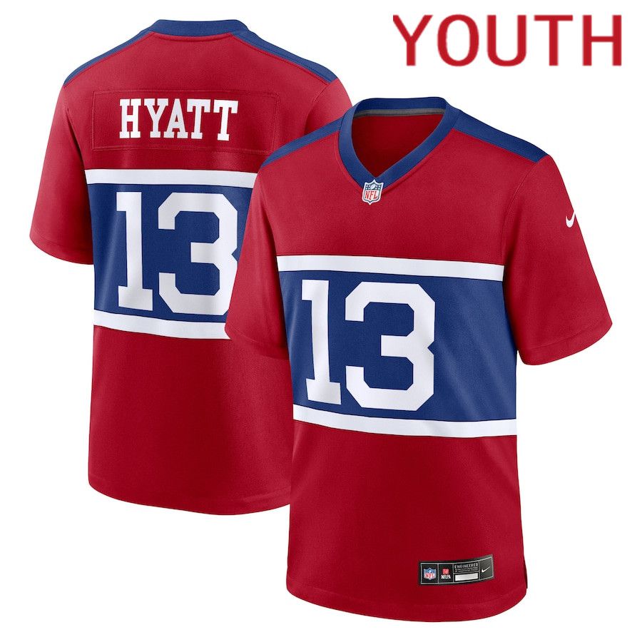 Youth New York Giants #13 Jalin Hyatt Nike Century Red Alternate Player Game NFL Jersey